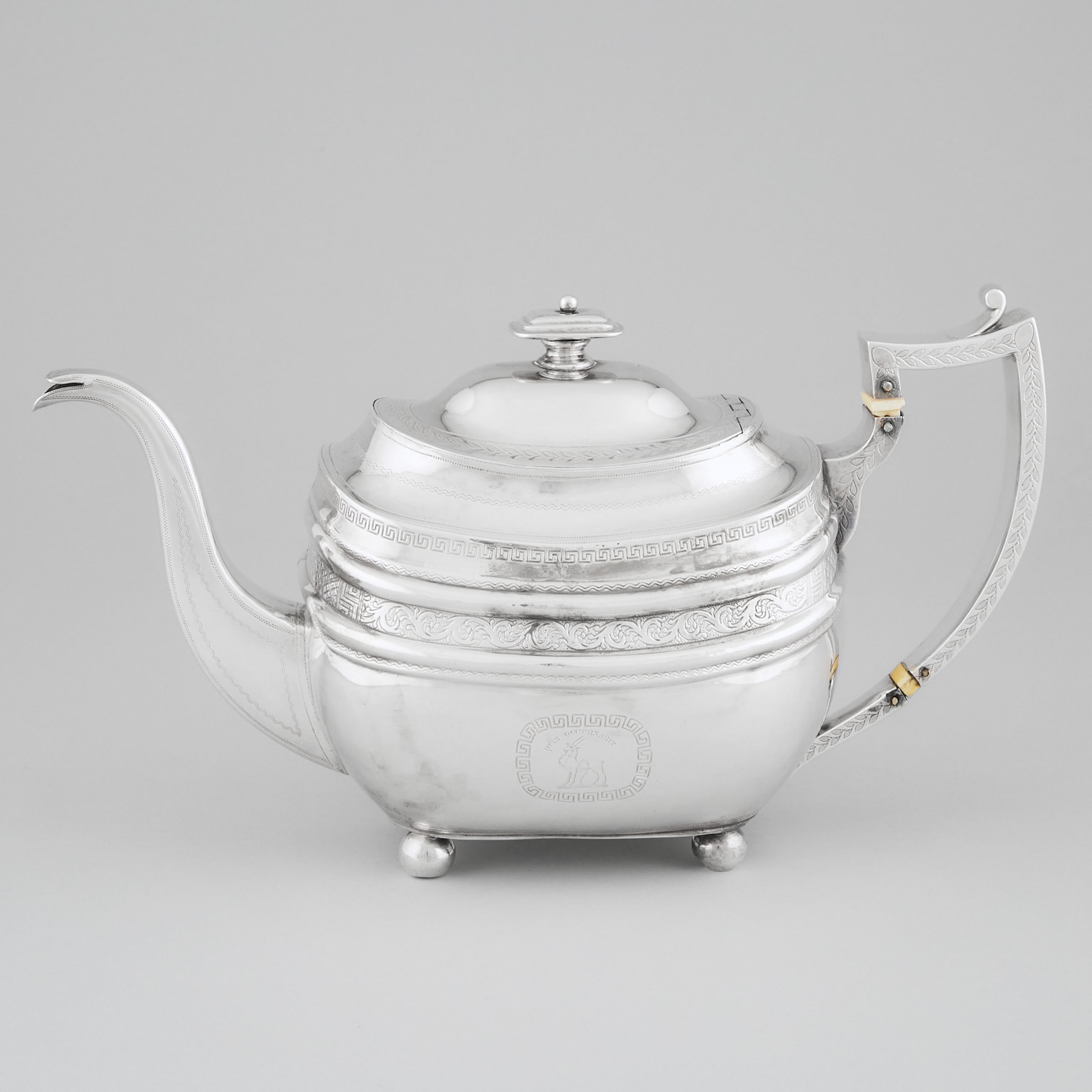 George III Scottish Silver Teapot  3b6d61