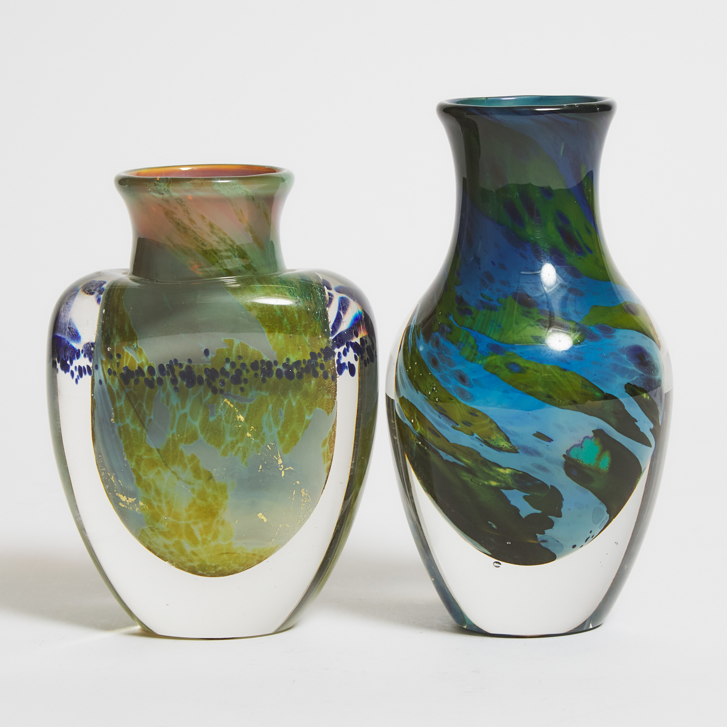 Two Toan Klein Studio Glass Vases,