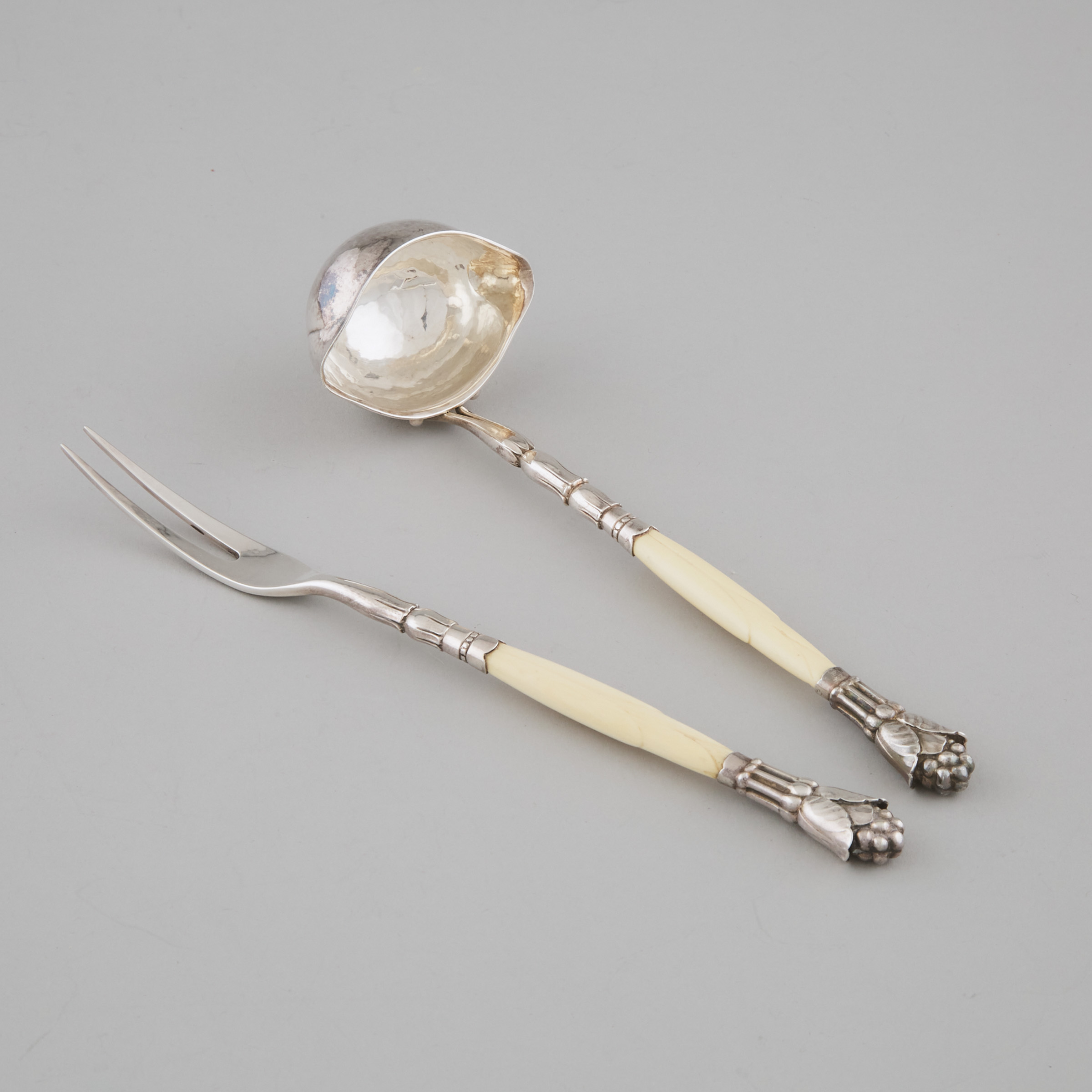 Danish Silver and Carved Ivory