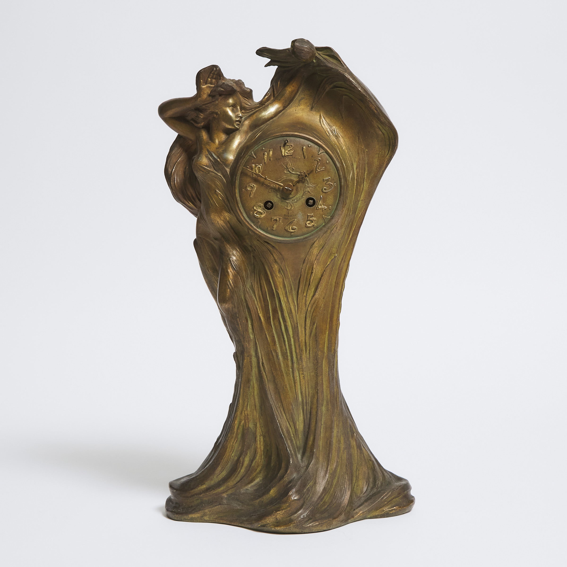 French Art Nouveau Gilt Metal Figural 3b6dbb