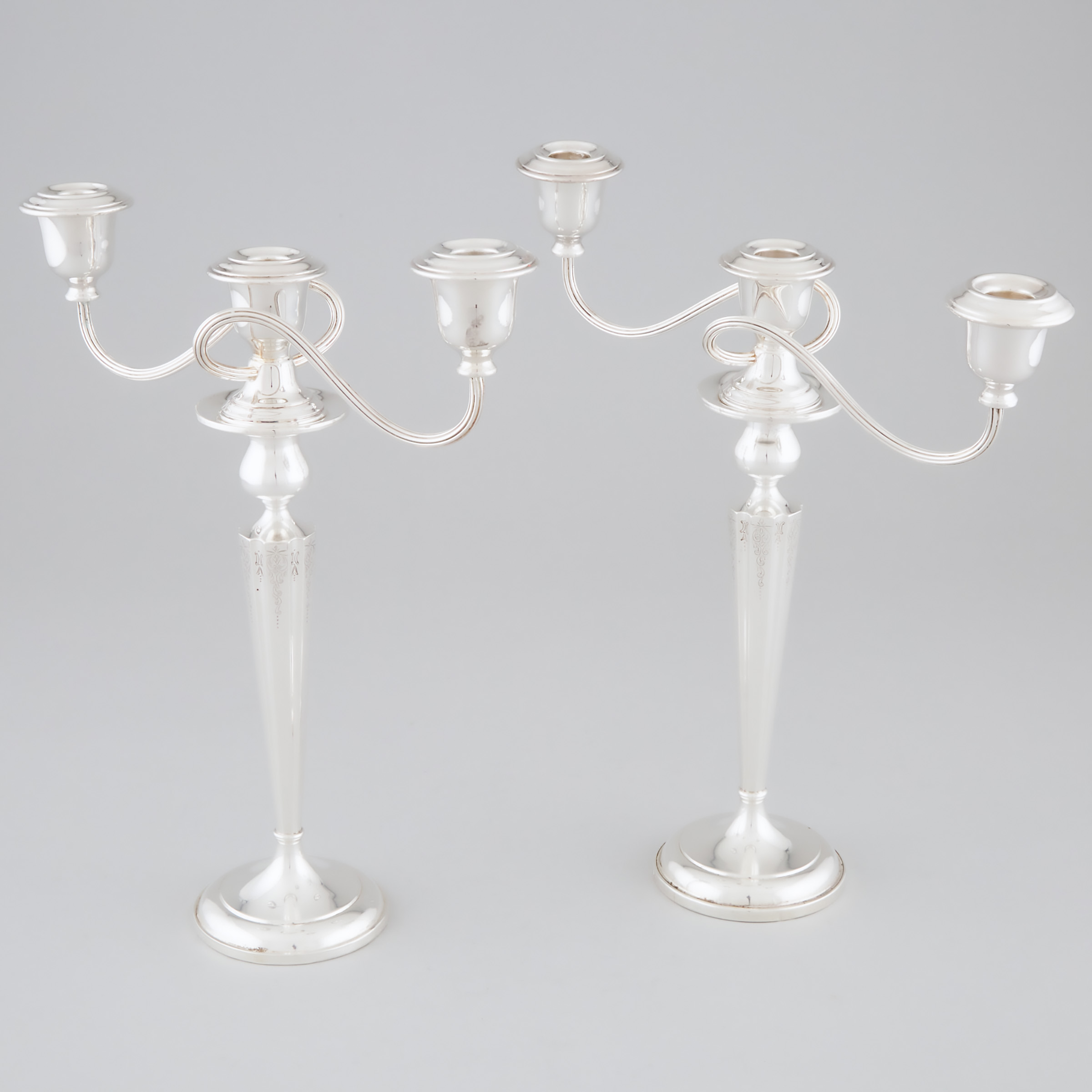 Pair of American Silver Candlesticks