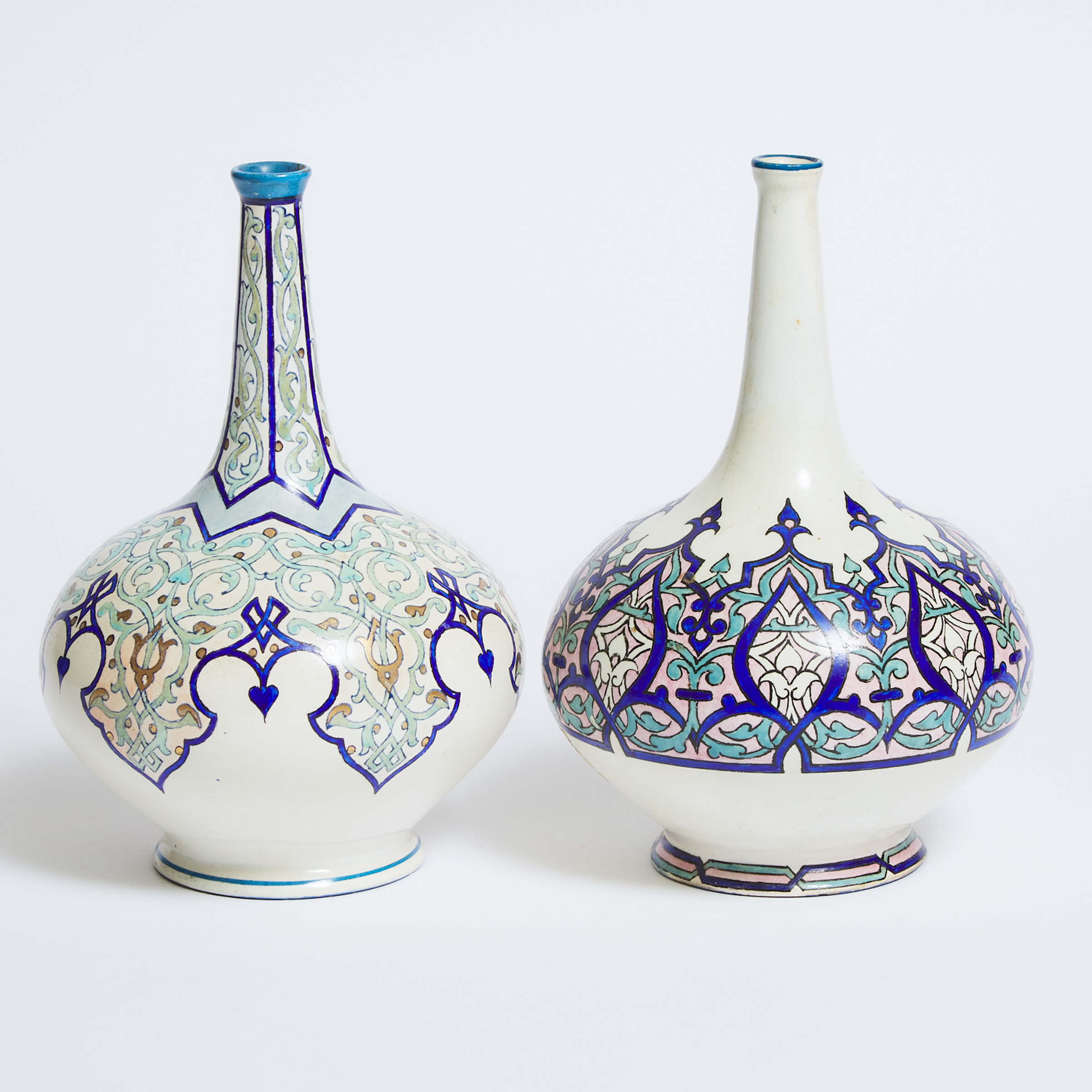 Pair of English Earthenware Persian-Style