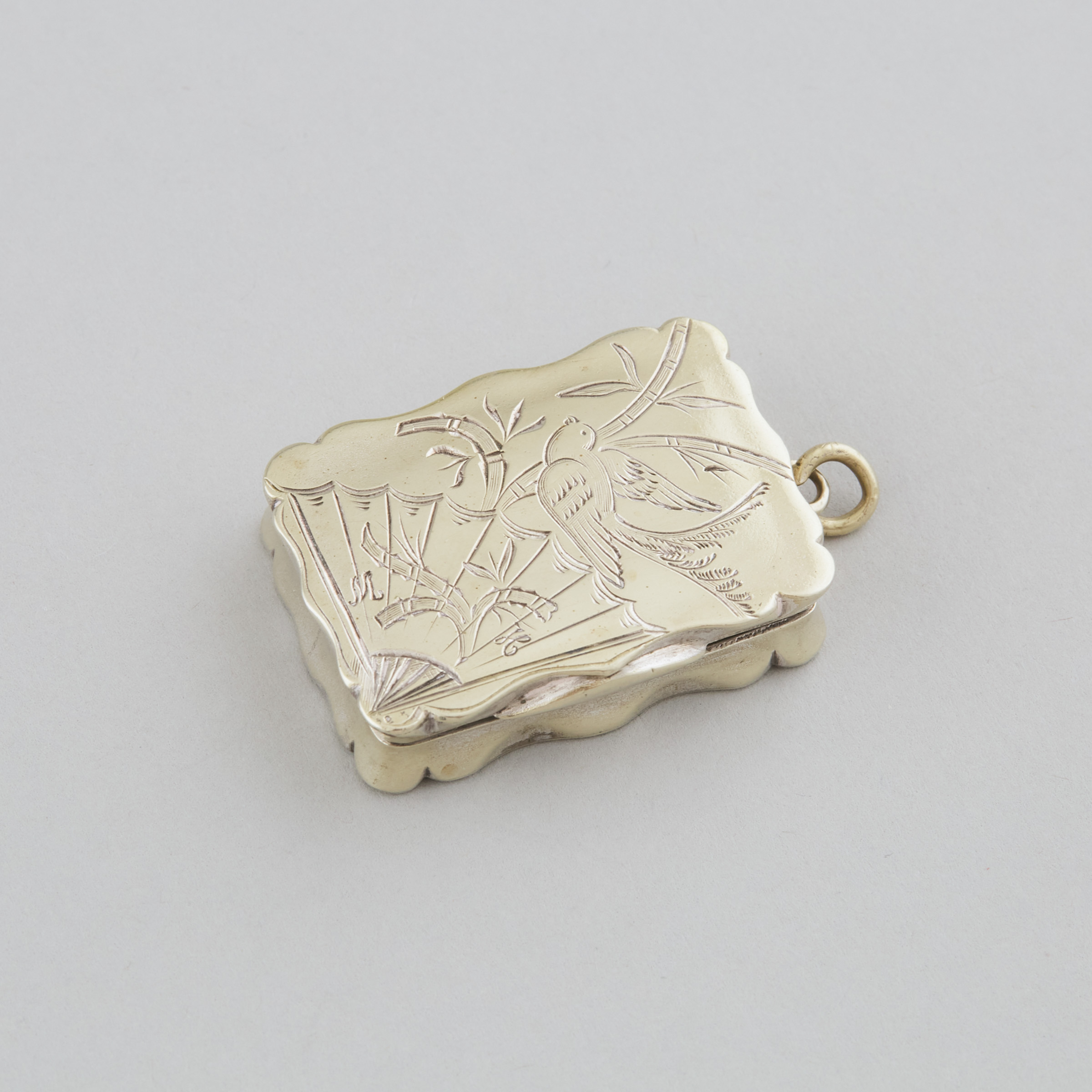 Engraved Silver Gilt Shaped Rectangular 3b6e21