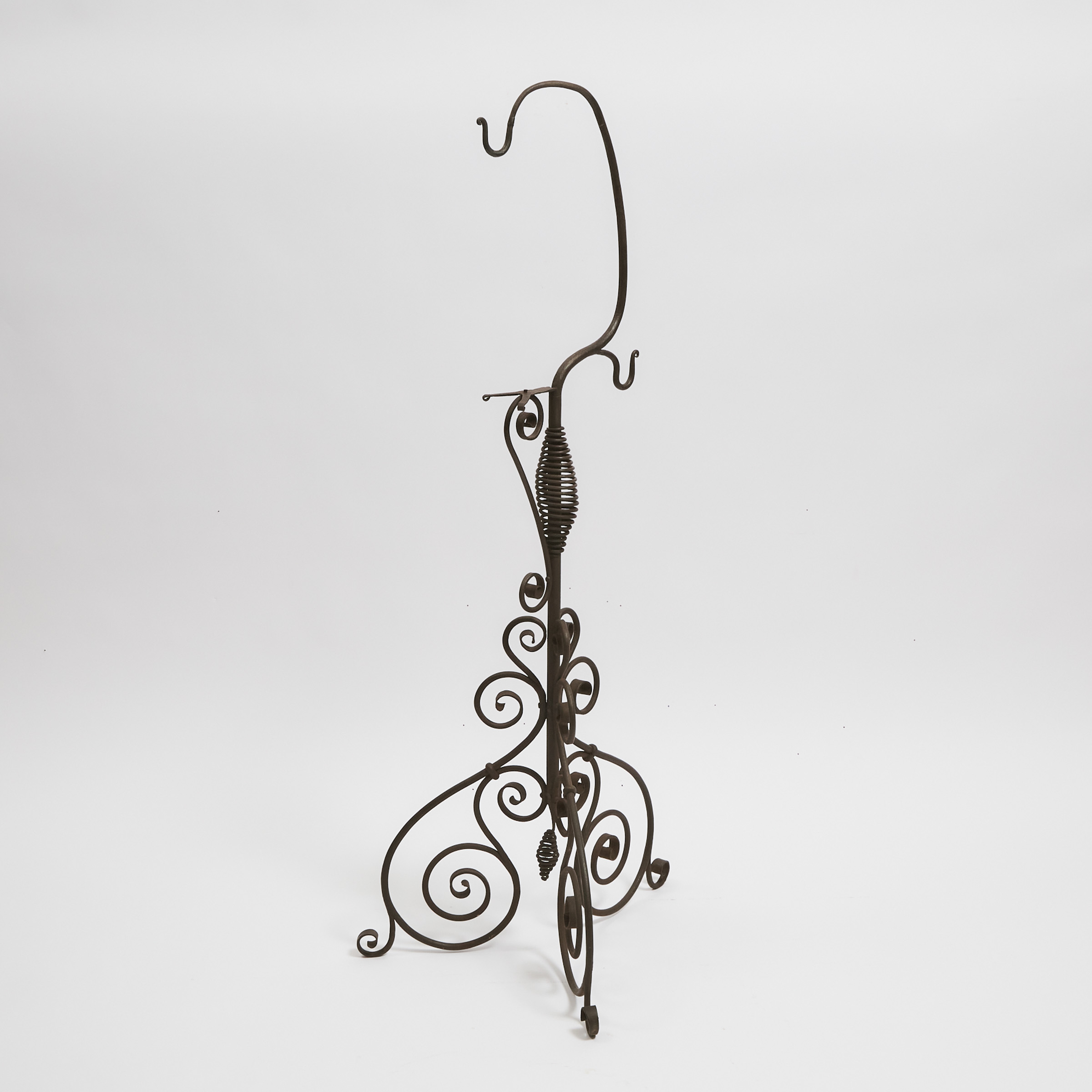 Wrought Iron Kettle Stand 19th 3b6e4e