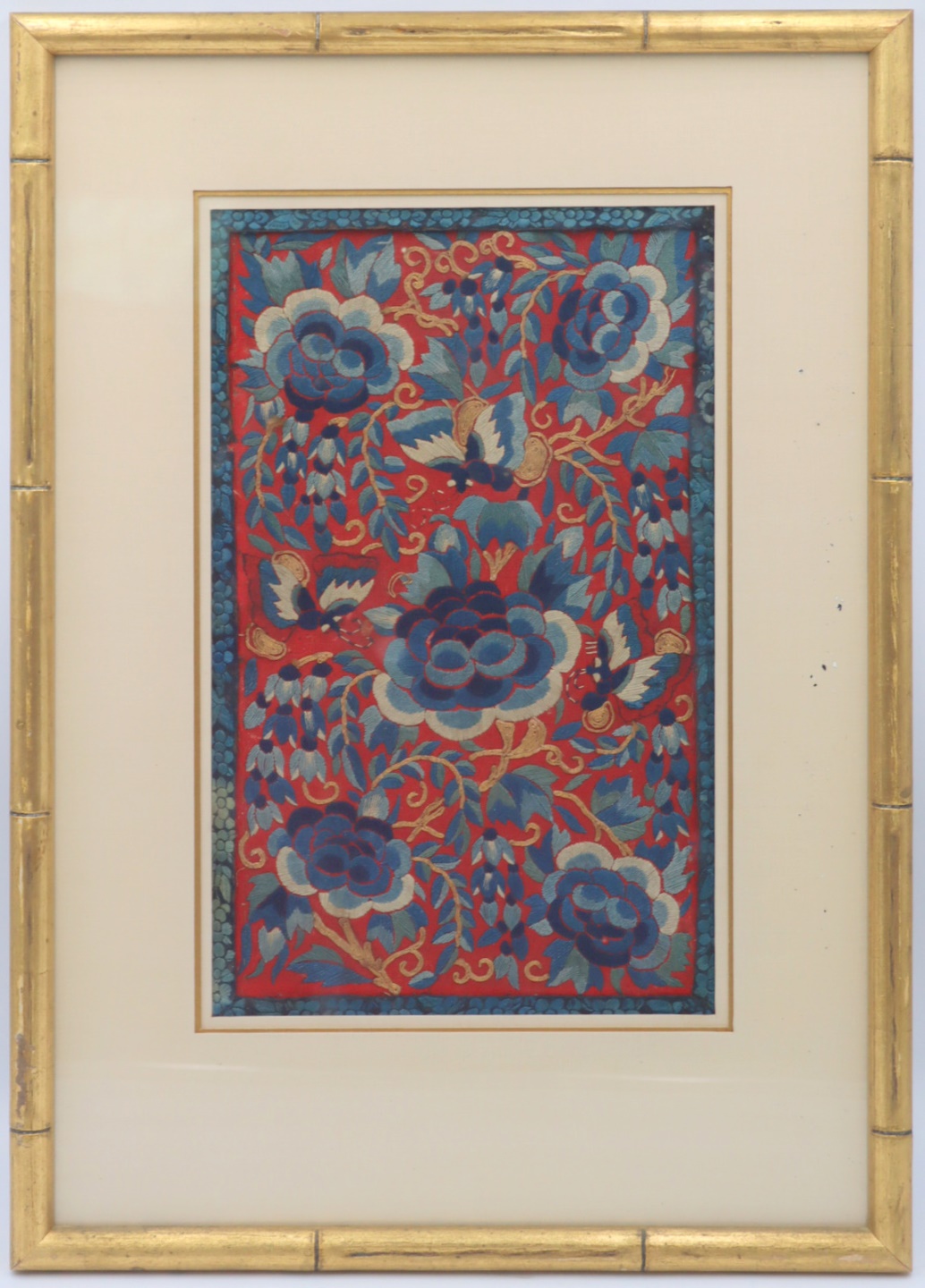CHINESE FRAMED EMBROIDERED PANEL