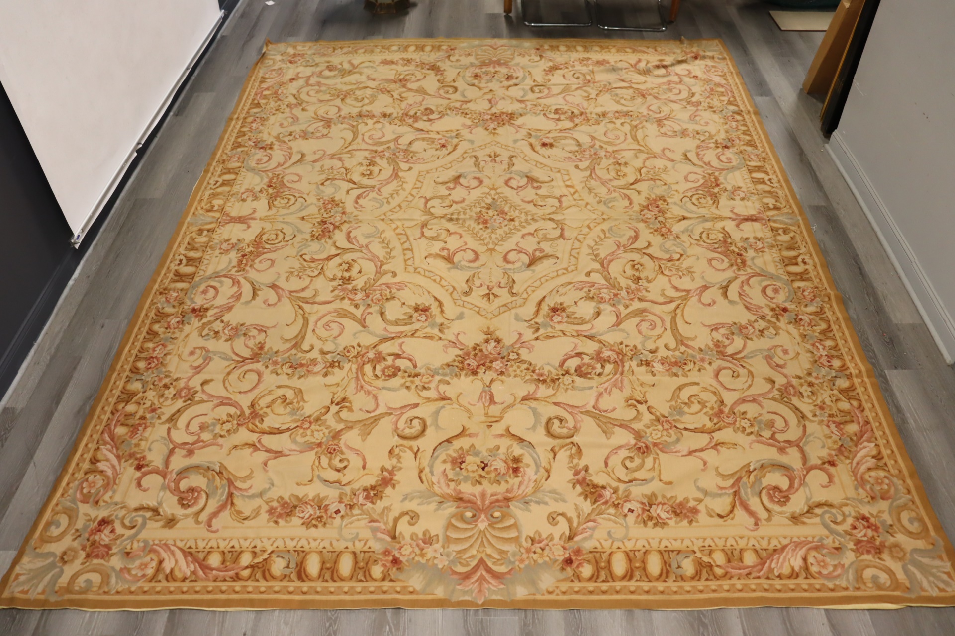 VINTAGE, LARGE AND HAND WOVEN AUBUSSON