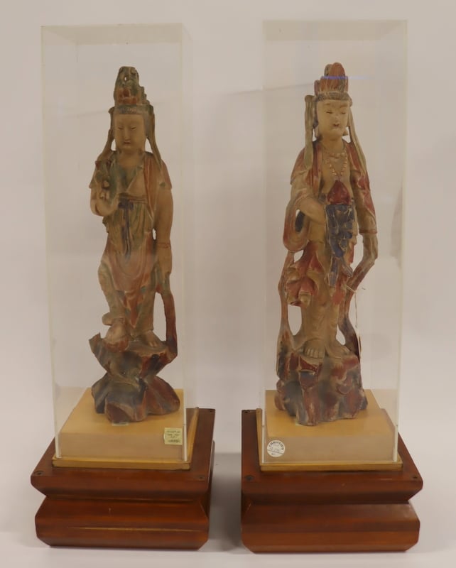 EX-CHRISTIES PAIR OF CARVED AND