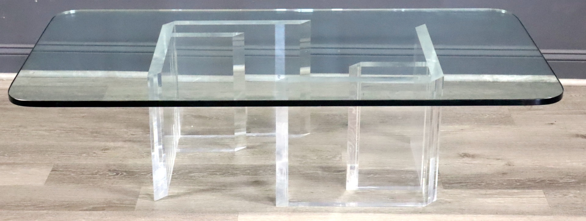 VINTAGE LUCITE COFFEE TABLE SIGNED
