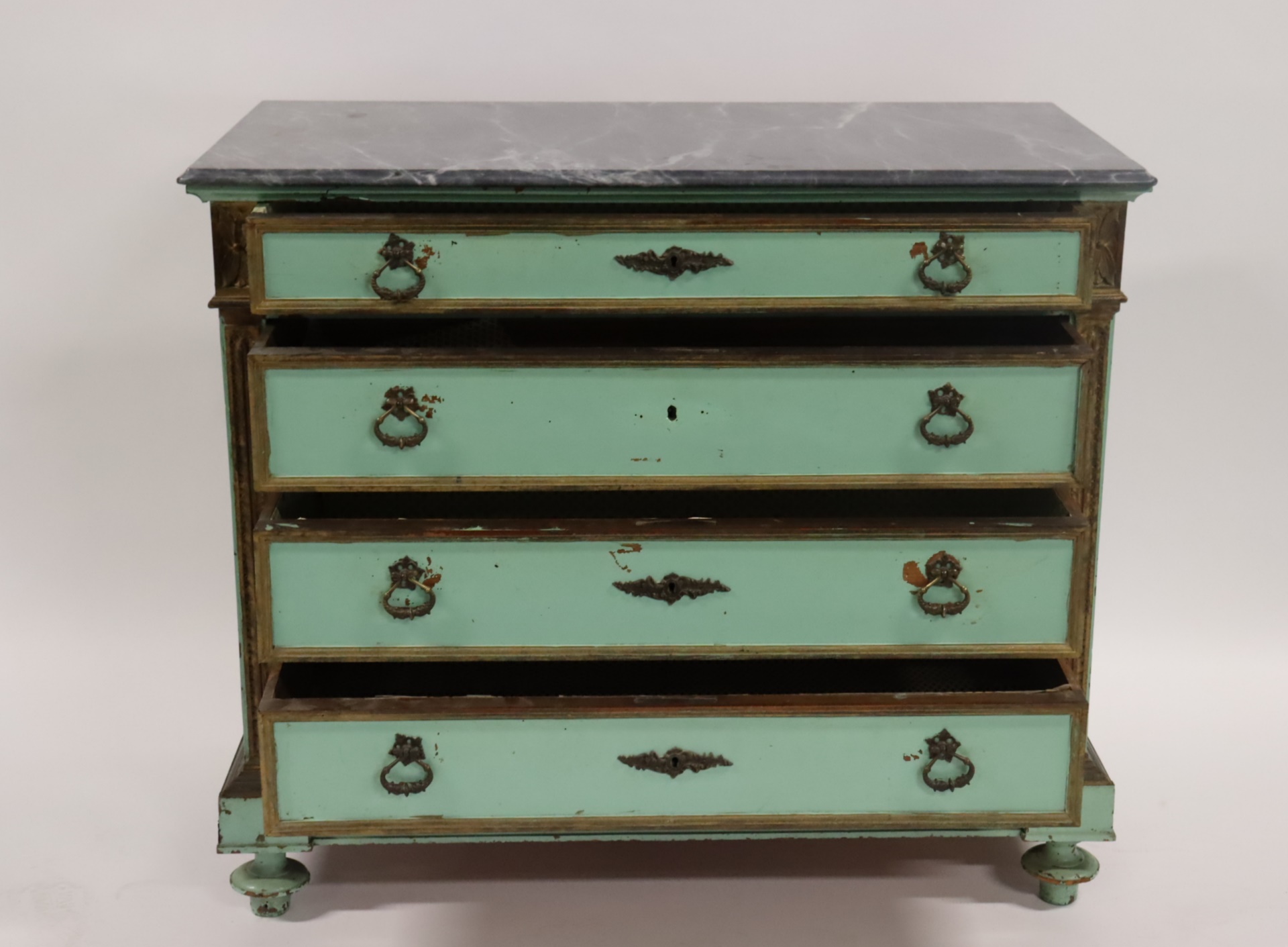 ANTIQUE CONTINENTAL PAINTED MARBLETOP 3b717c