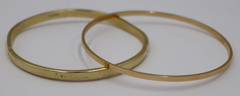 JEWELRY 2 SIGNED 14KT GOLD BANGLE 3b71f3