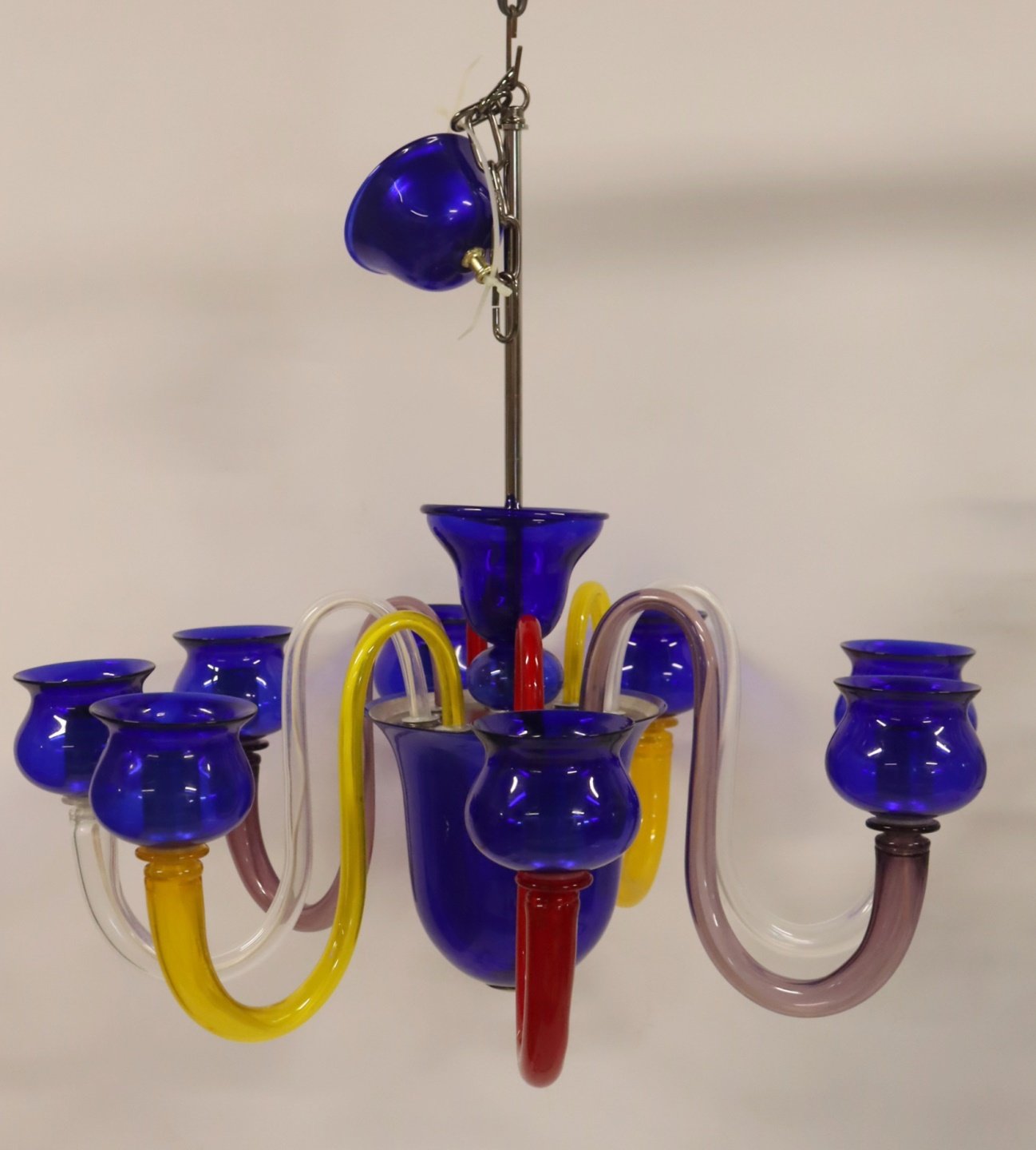 VINTAGE LA MURRINA BLUE GLASS CHANDELIER