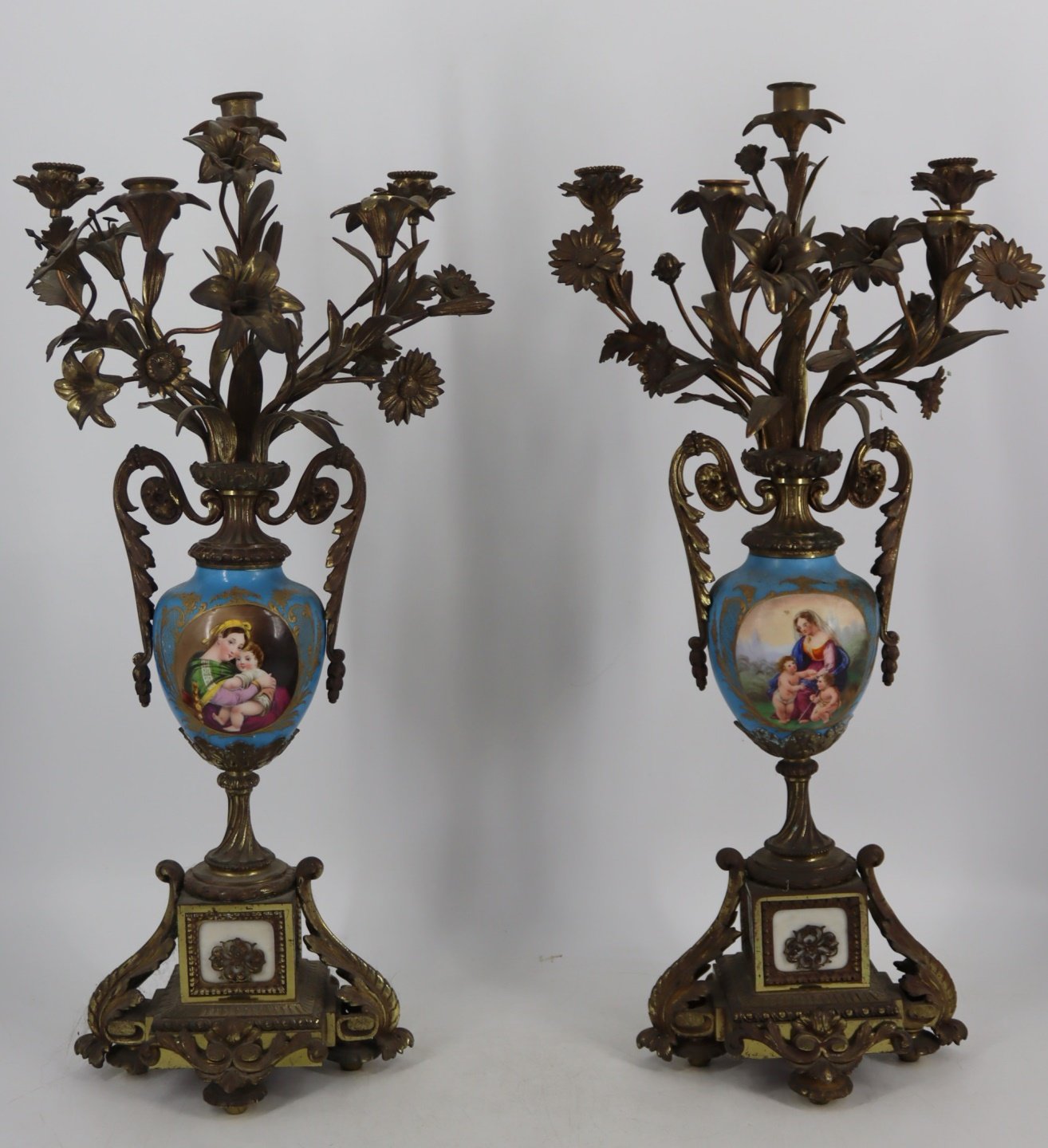 AN ANTIQUE PR OF BRONZE SEVRES