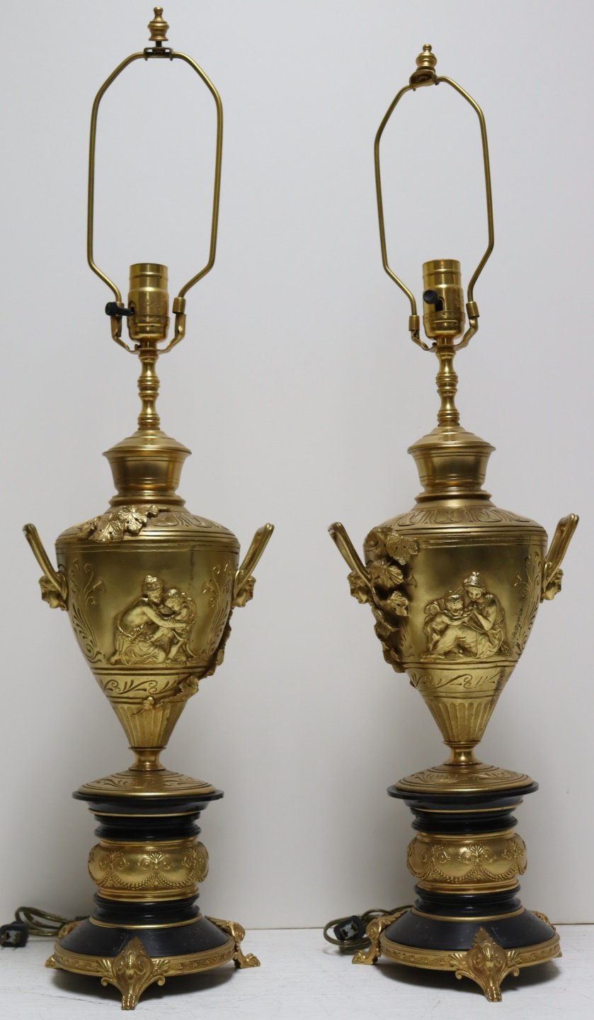 AFTER BARBEDIENNE PAIR OF GILT 3b729a