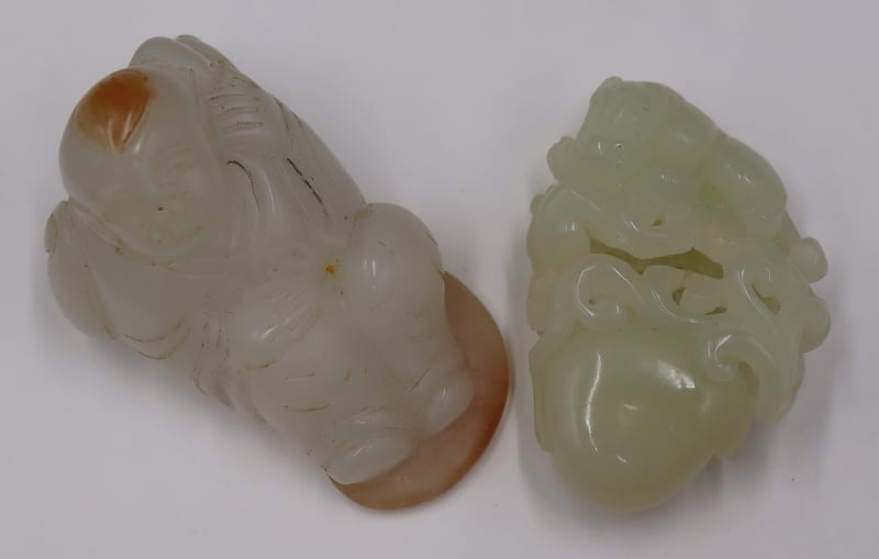 (2) CHINESE JADE CARVINGS. Includes