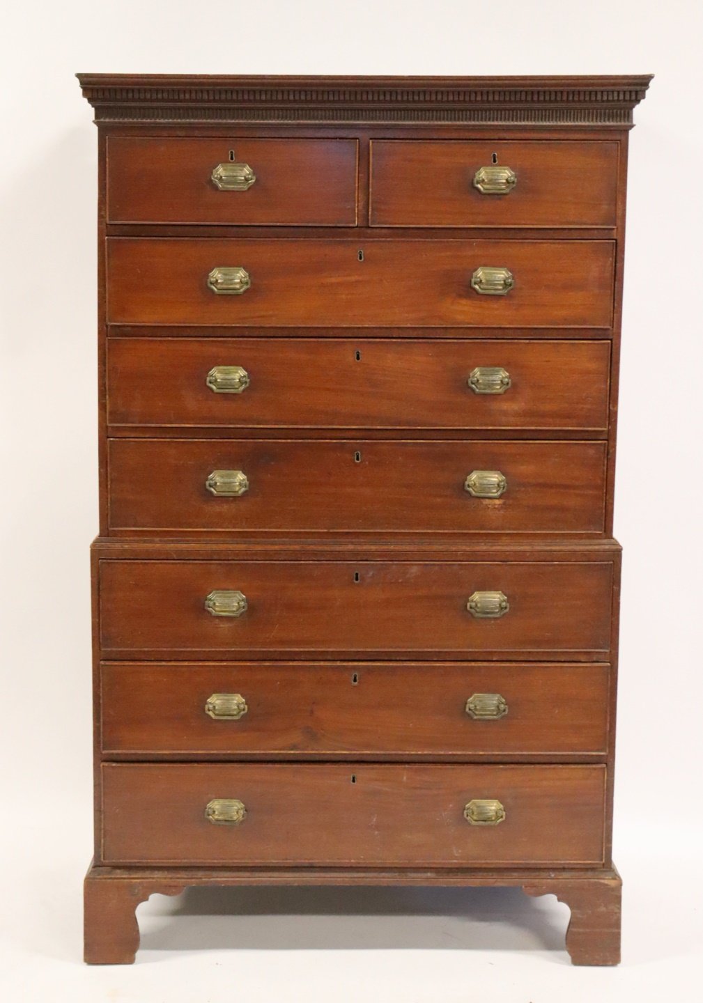 ANTIQUE MAHOGANY CHEST ON CHEST  3b737d