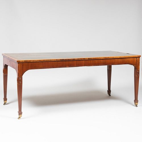 GEORGE III INLAID MAHOGANY DESKFitted 3b7415