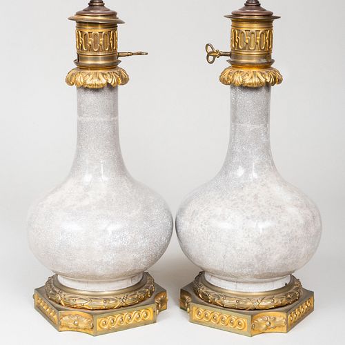 PAIR OF LOUIS XVI STYLE ORMOLU MOUNTED 3b7427