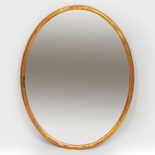 MODERN GILTWOOD OVAL MIRROR4 ft  3b742c