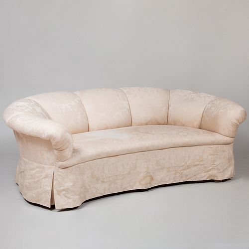 WHITE DAMASK UPHOLSTERED SOFA31 3b7450