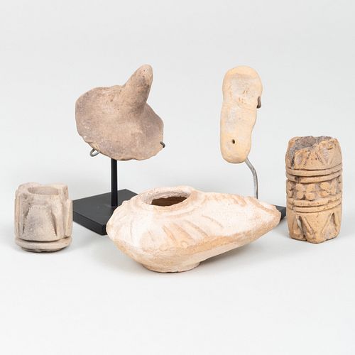 GROUP OF ETHNOGRAPHIC CLAY ORNAMENTSComprising An 3b74a6
