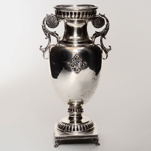 PERSIAN SILVER TWO HANDLED VASEMarked 3b74d0