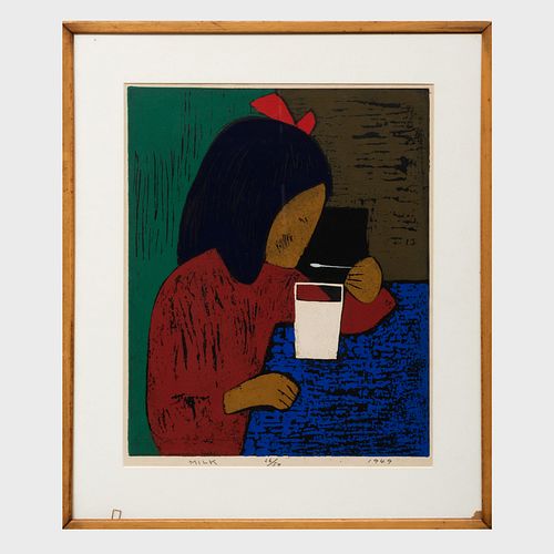 KIYOSHI SAITO (1907-1997): MILKWoodcut