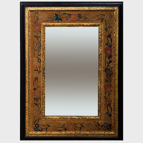 BAROQUE STYLE EBONIZED AND PARCEL-GILT