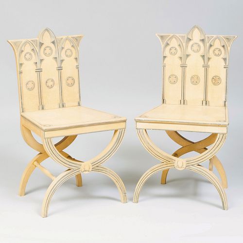 PAIR OF ENGLISH NEO-GOTHIC STYLE