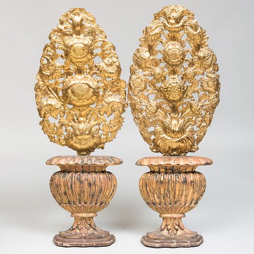 PAIR OF CONTINENTAL BAROQUE BRASS 3b754d