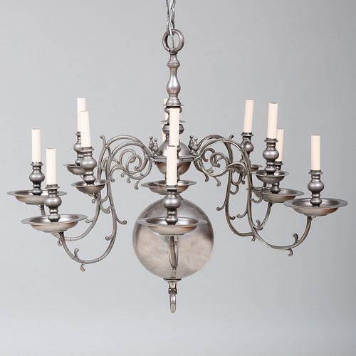 DUTCH BAROQUE STYLE PEWTER TWELVE LIGHT 3b7576