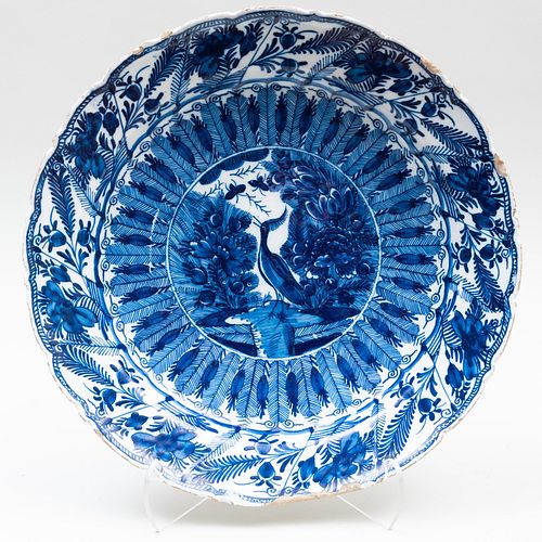 DUTCH DELFT BLUE AND WHITE CHARGER