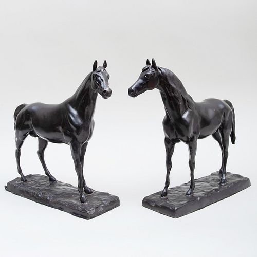 PAIR OF ENGLISH FAUX BRONZED PLASTER 3b75b7