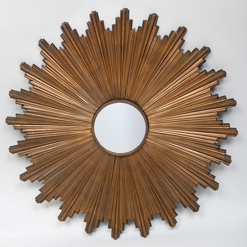 MODERN GILT METAL STARBURST MIRROR40 3b7633