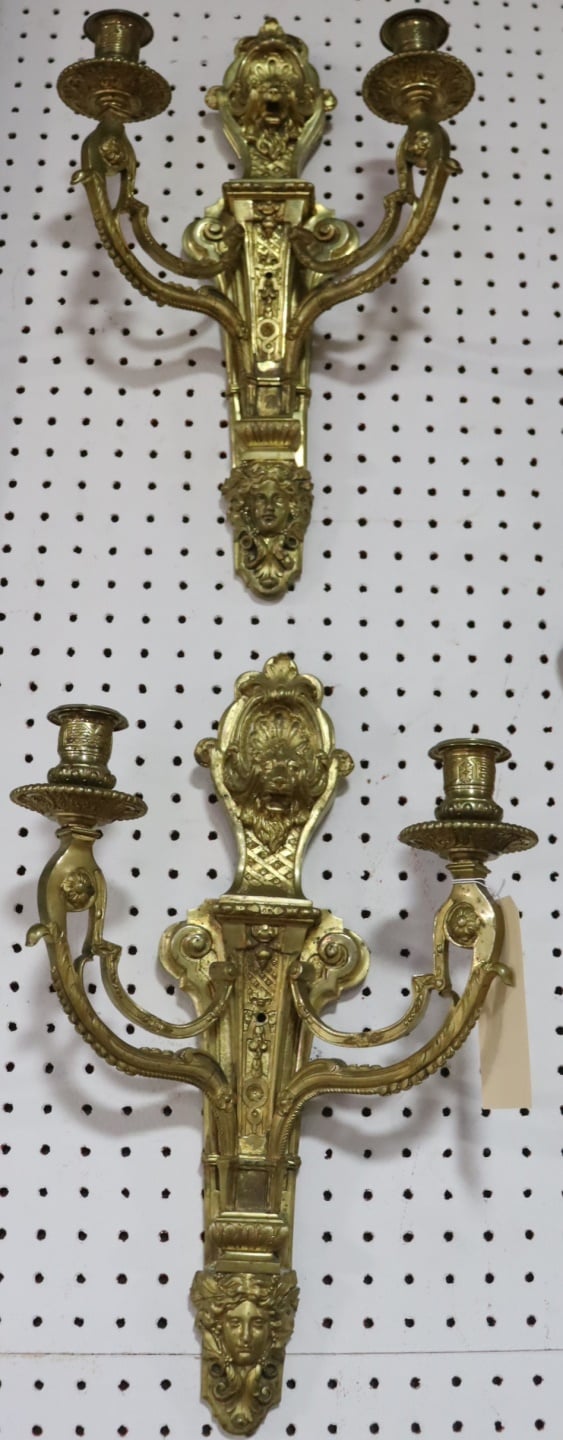 FINE ANTIQUE PR OF GILT BRONZE