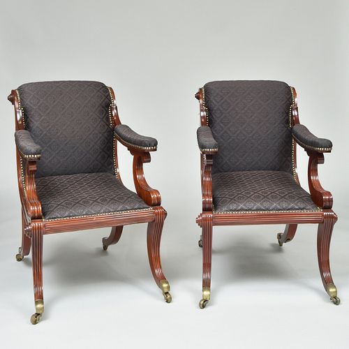 PAIR OF FEDERAL STYLE CARVED MAHOGANY 3b76c5