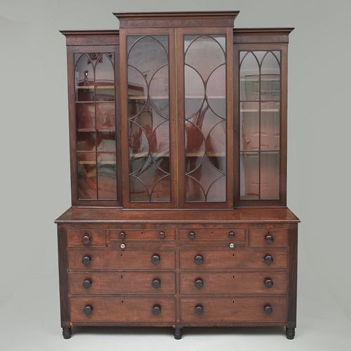 FEDERAL MAHOGANY BOOKCASEIn two