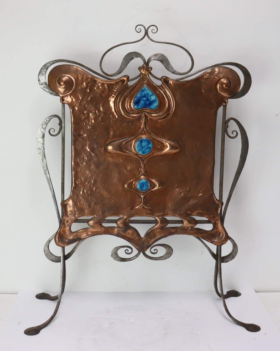 ART NOUVEAU WROUGHT IRON COPPER 3b76f8