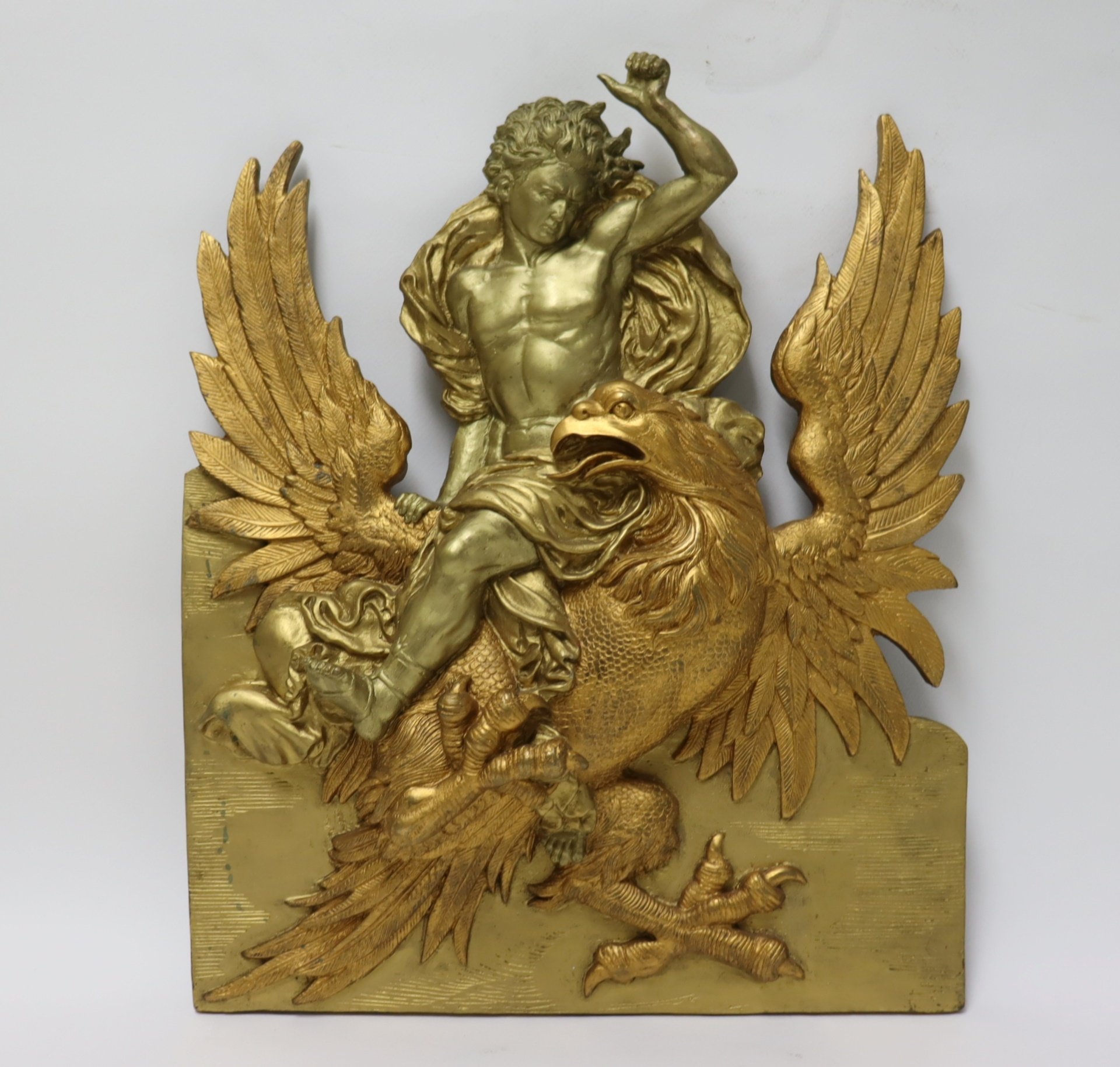 LARGE BRONZE PLAQUE OF PROMETHEUS &