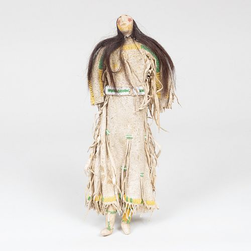 UTE PLAINS BEADED AND HIDE DOLL  3b7781