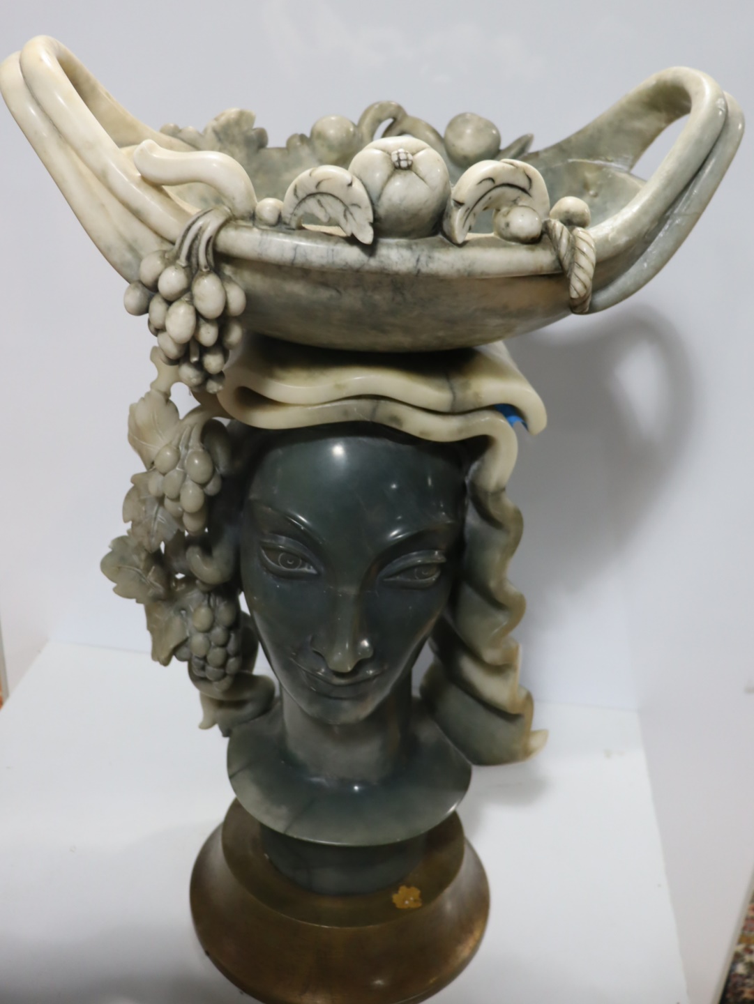 ART DECO ALABASTER CARVED BUST