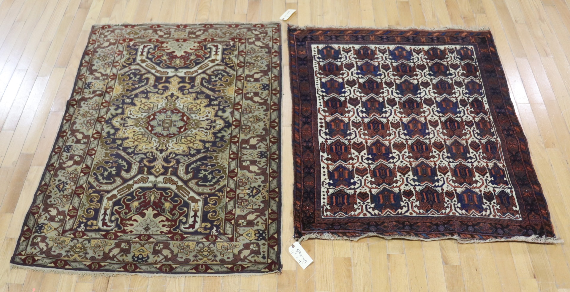 2 ANTIQUE & FINELY HAND WOVEN AREA