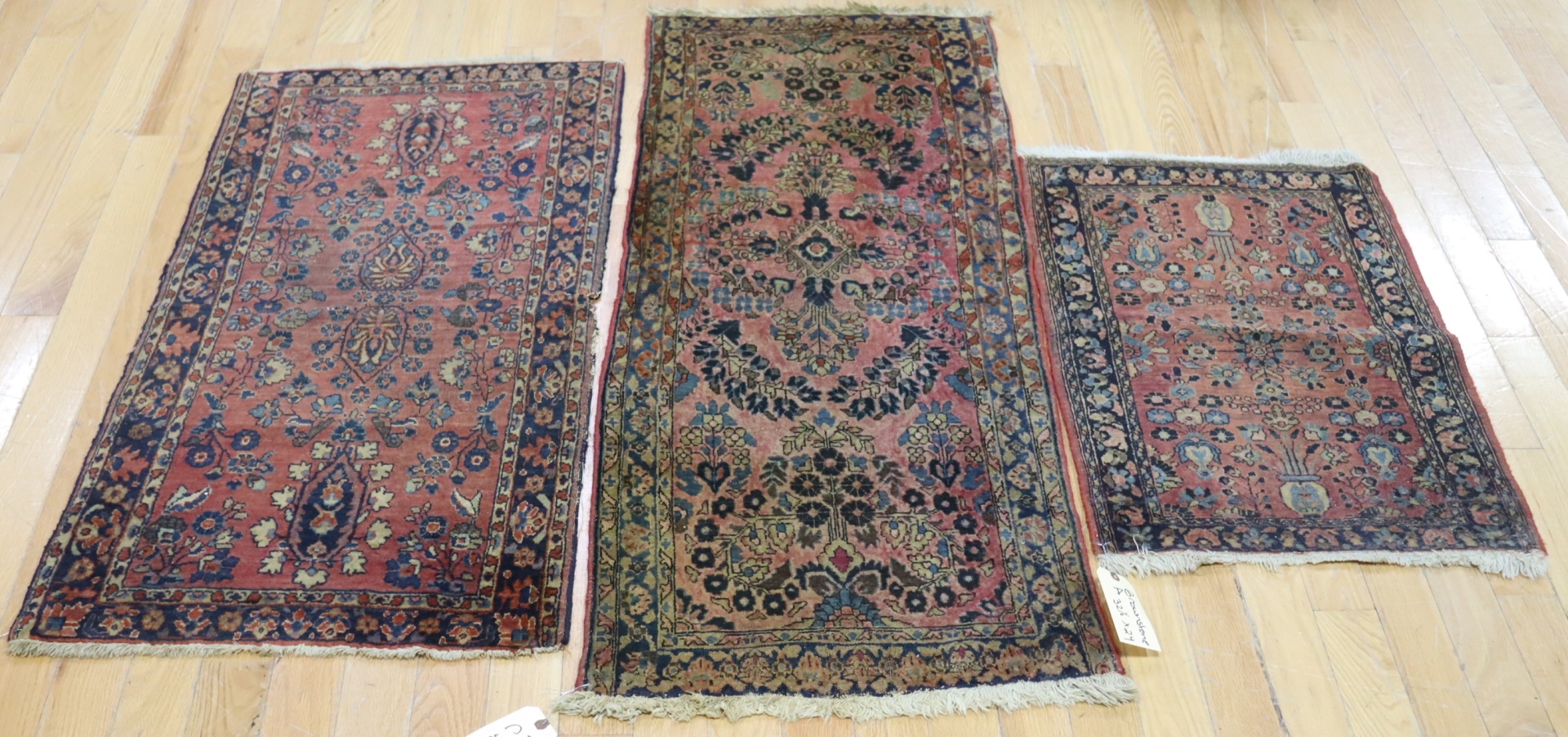 3 ANTIQUE & FINELY HAND KNOTTED