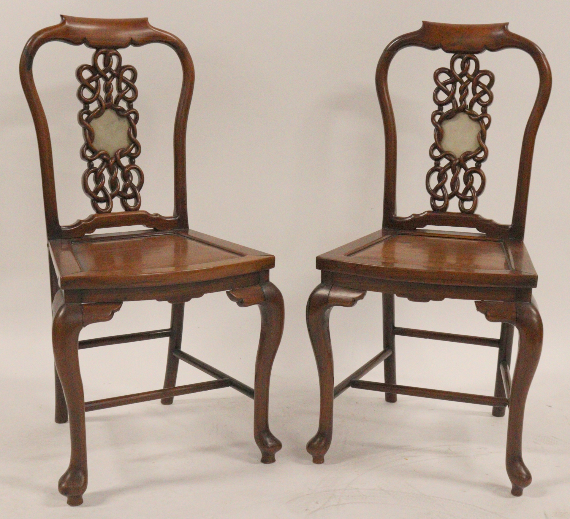 PAIR OF CHINESE CHAIRS WITH INLAID