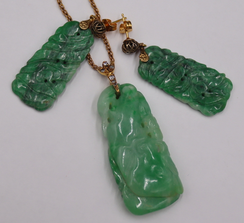 JEWELRY 14KT GOLD AND CARVED JADE 3b78c6