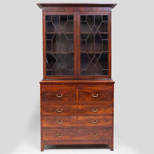 FEDERAL MAHOGANY SECRETARY BOOKCASE  3b7950