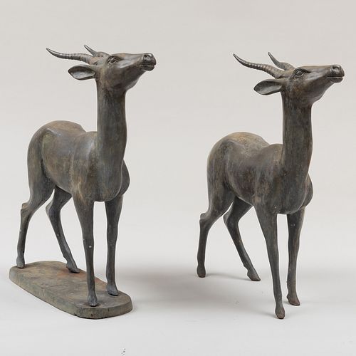 TWO BRONZE MODELS OF ANTELOPESUnmarked  3b795b