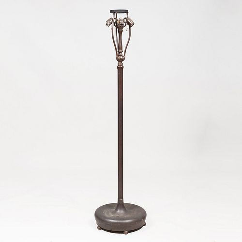 TIFFANY STUDIOS BRONZE FLOOR LAMP