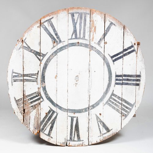 LARGE PAINTED WOOD CLOCK FACE4 3b79a1