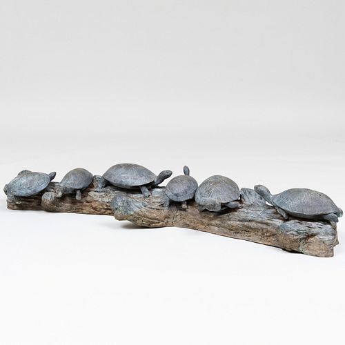 PATINATED METAL MODELS OF TURTLES 3b79f6