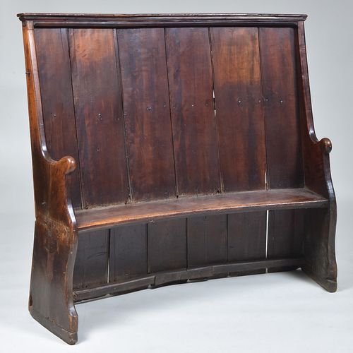 ENGLISH STAINED OAK AND ELM SETTLE4 3b79f7